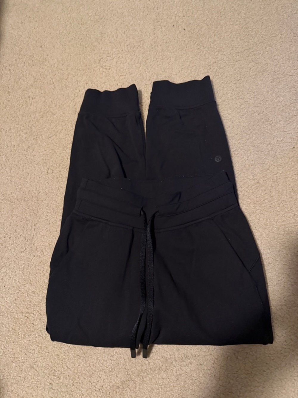 Lululemon Black Athleisure Joggers with Drawstring